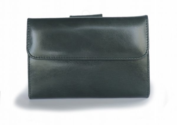 二つ折り財布　イングリッシュ　キティピンクのツートンカラー　スペイン製　イタリアンレザーの手作り革製品